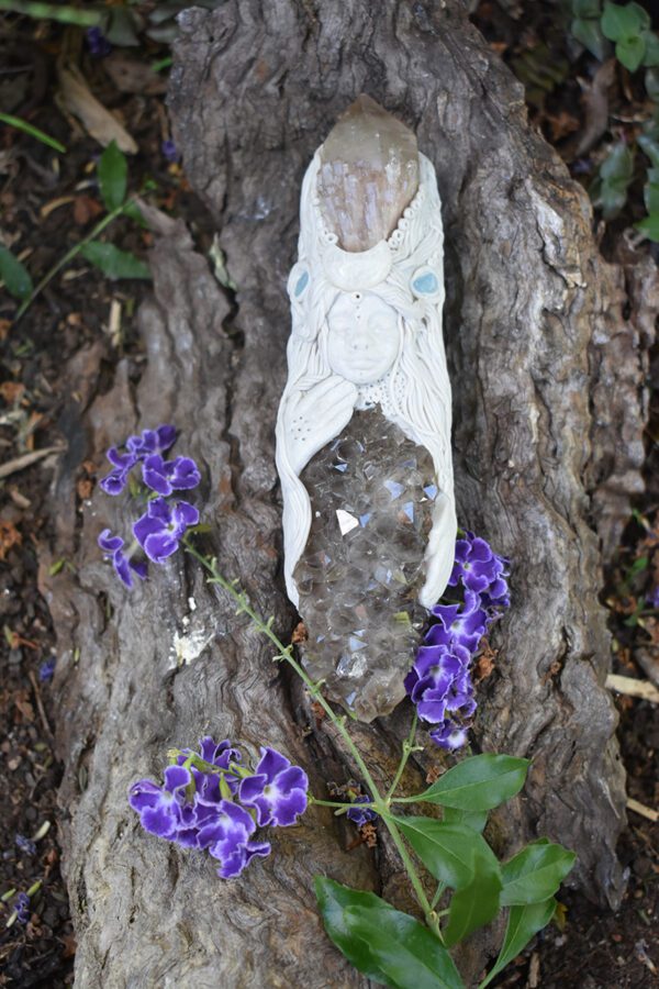 Goddess Healing Wand with Kundalini Quartz and Smokey Quartz