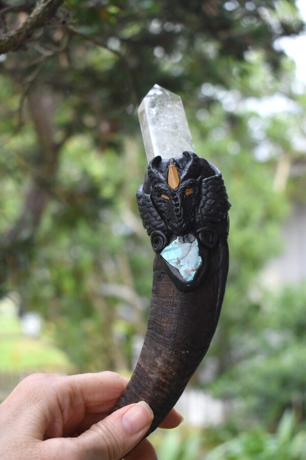 Black Dragon Goat Horn Wand - Image 2