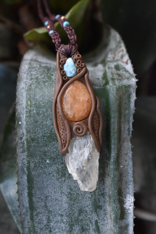 Hiddenite and Golden Healer Pendant