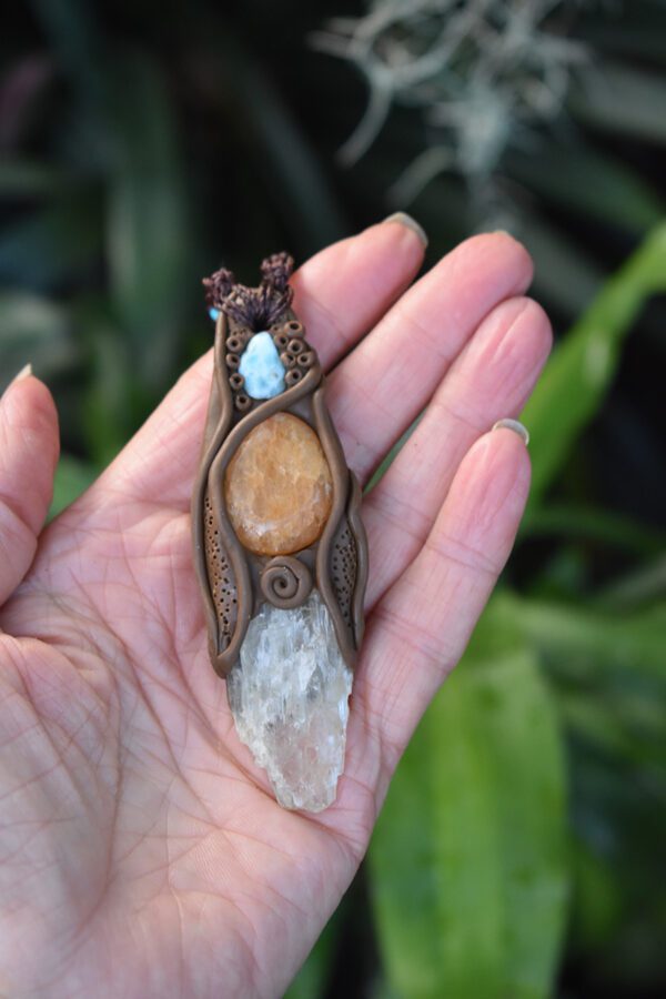 Hiddenite and Golden Healer Pendant - Image 3