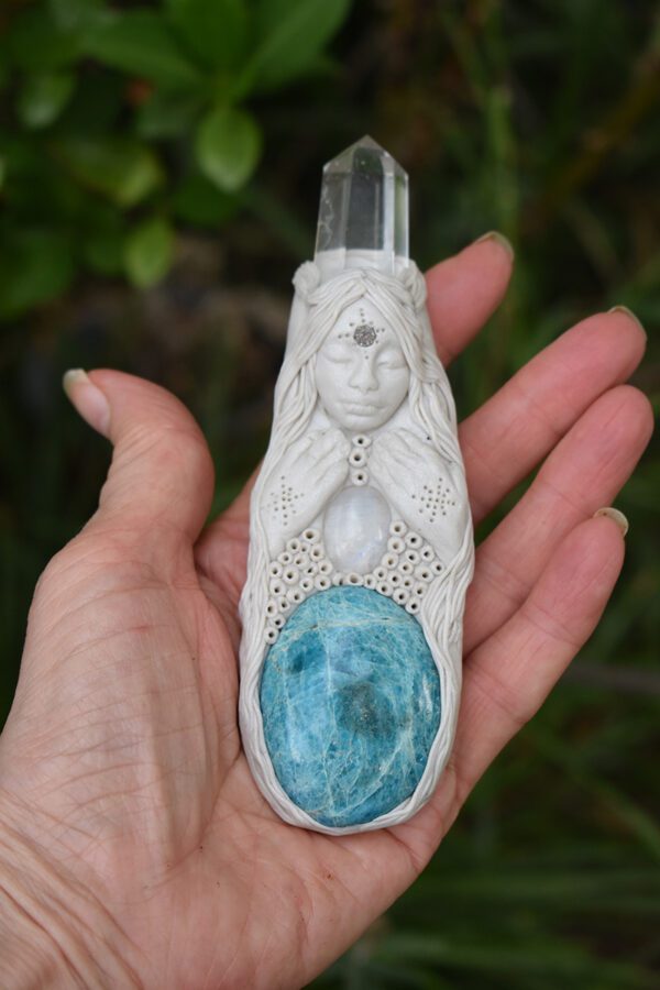 Apatite and Moonstone Goddess Wand - Image 2