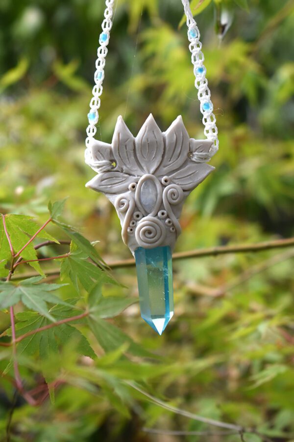 Aqua Aura Lotus Pendant - Image 2