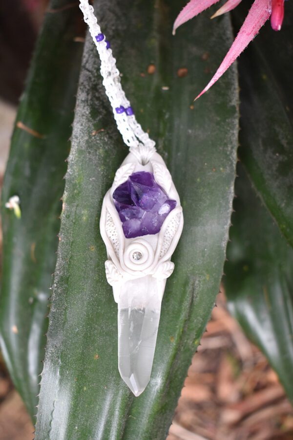 Lemurian and Amethyst pendant